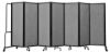 Picture of NPS® Room Divider, 6' Height, 7 Sections, Grey Panels and Black Frame