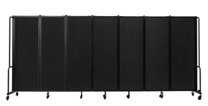 Picture of NPS® Room Divider, 6' Height, 7 Sections, Black Panels and Black Frame