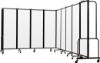 Picture of NPS® Room Divider, 6' Height, 9 Sections, Clear Acrylic Panels, Black Frame