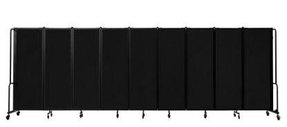Picture of NPS® Room Divider, 6' Height, 9 Sections, Black Panels and Black Frame