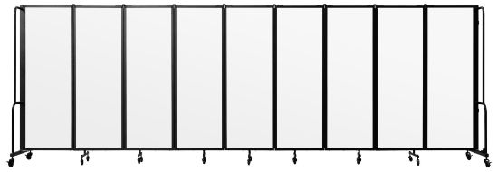 Picture of NPS® Room Divider, 6' Height, 9 Sections, Whiteboard Panels, Black Frame