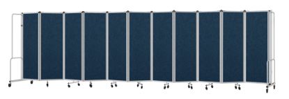 Picture of NPS® Room Divider, 6' Height, 11 Sections, PET Material Blue, Grey Frame