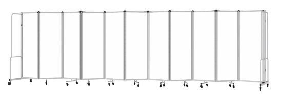 Picture of NPS® Room Divider, 6' Height, 11 Sections, Whiteboard Panels, Grey Frame