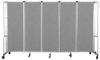 Picture of NPS® Room Divider, 6' Height, 5 Sections, Grey Panels,  Grey Frame