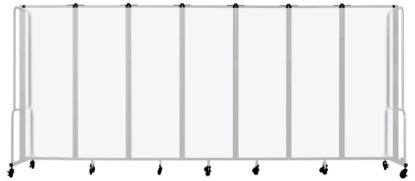 Picture of NPS® Room Divider, 6' Height, 7 Sections, Frosted Panels, Grey Frame