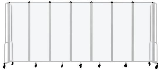 Picture of NPS® Room Divider, 6' Height, 7 Sections, Frosted Panels, Grey Frame