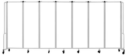 Picture of NPS® Room Divider, 6' Height, 7 Sections, Whiteboard Panels, Grey Frame