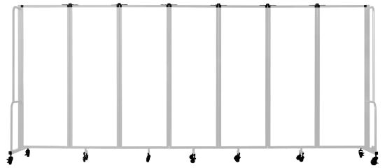 Picture of NPS® Room Divider, 6' Height, 7 Sections, Whiteboard Panels, Grey Frame