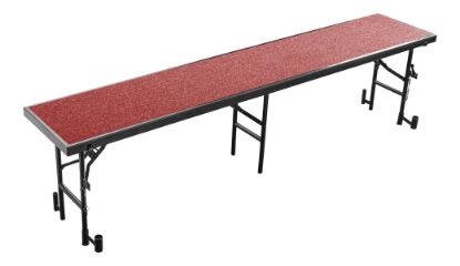 Picture of NPS® 18"x96"x24" Straight Standing Choral Riser, Red Carpet
