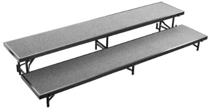 Picture of NPS® 2 Level Straight Standing Choral Riser, Grey Carpet (18"x96" Platform)