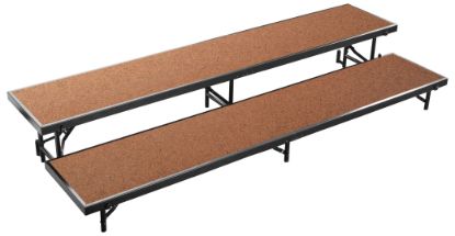 Picture of NPS® 2 Level Straight Standing Choral Riser, Hardboard Floor (18"x96" Platform)