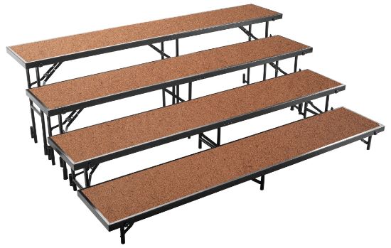 Picture of NPS® 4 Level Straight Standing Choral Riser, Hardboard Floor  (18"x96" Platform)