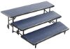 Picture of NPS® 3 Level Tapered Standing Choral Riser, Blue  Carpet (18"x96" Platform)