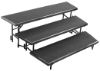 Picture of NPS® 3 Level Tapered Standing Choral Riser, Black Carpet (18"x96" Platform)