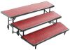 Picture of NPS® 3 Level Tapered Standing Choral Riser, Red Carpet (18"x96" Platform)