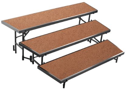 Picture of NPS® 3 Level Tapered Standing Choral Riser, Hardboard Floor (18"x96" Platform)