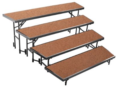 Picture of NPS® 4 Level Tapered Standing Choral Riser, Hardboard Floor (18"x96" Platform)