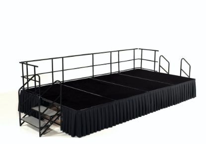 Picture of NPS®  8' x 12' Stage Package, 24" Height, Black Carpet, Box Pleat Black Skirting