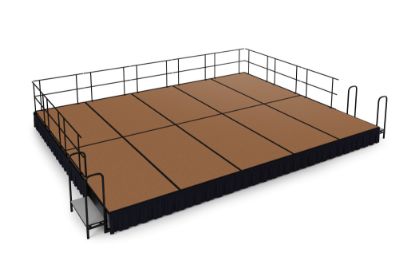 Picture of NPS® 16'x20' Stage Package, 16" Height, Hardboard Floor, Shirred Pleat Black Skirting