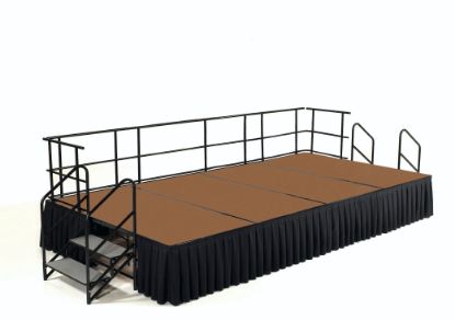 Picture of NPS®  8' x 16' Stage Package, 24" Height, Hardboard Floor, Box Pleat Black Skirting
