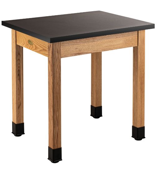 Picture of NPS® Wood Science Lab Table, 24 x 30 x 30, Chemical Resistant Top