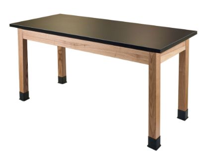 Picture of NPS® Wood Science Lab Table, 24 x 48 x 30, Chemical Resistant Top