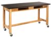 Picture of NPS® Wood Science Lab Table, 24 x 54 x 30, Chemical Resistant Top, Book Compartments and Casters