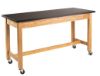 Picture of NPS® Wood Science Lab Table, 24 x 54 x 30, Chemical Resistant Top, Casters