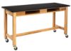 Picture of NPS® Wood Science Lab Table, 24 x 54 x 36, HPL Top, Book Compartments and Casters