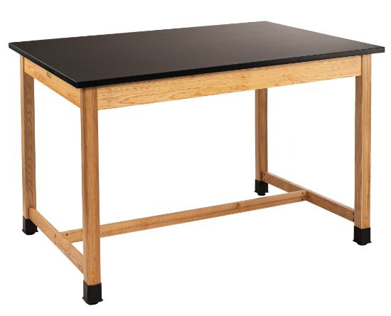 Picture of NPS® Wood Science Lab Table, 42 x 60 x 36, Chemical Resistant Top