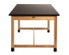 Picture of NPS® Wood Science Lab Table, 42 x 60 x 36, Chemical Resistant Top, Book Compartments