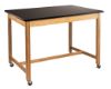 Picture of NPS® Wood Science Lab Table, 42 x 60 x 36, Chemical Resistant Top, Casters