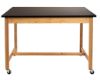 Picture of NPS® Wood Science Lab Table, 42 x 60 x 36, Chemical Resistant Top, Casters