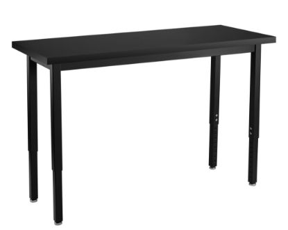 Picture of NPS® Steel Height Adjustable Science Lab Table, 18 x 42, Chemical Resistant Top, Black