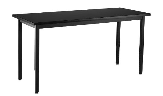 Picture of NPS® Steel Height Adjustable Science Lab Table, 24 X 42, Phenolic Top, Black