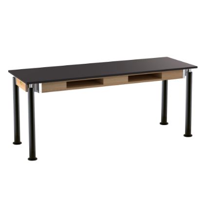 Picture of NPS® Signature Science Lab Table, Black, 24 x 72, Phenolic Top, Casters