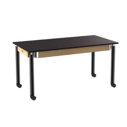 Picture of NPS® Signature Science Lab Table, Black, 30 x 60, Chemical Resistant Top, Casters