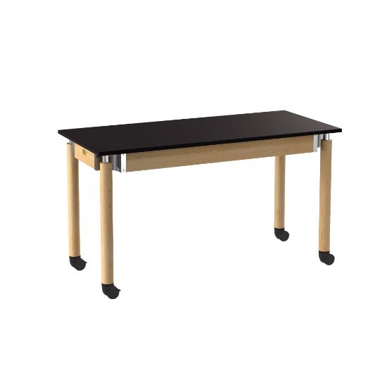 Picture of NPS® Signature Science Lab Table, Oak, 24 x 54, Chemical Resistant Top, Casters