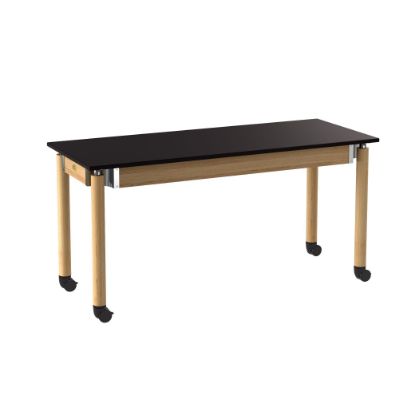 Picture of NPS® Signature Science Lab Table, Oak, 24 x 60, Chemical Resistant Top, Casters