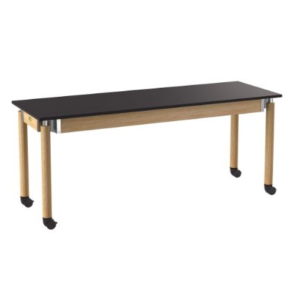 Picture of NPS® Signature Science Lab Table, Oak, 24 x 72, Chemical Resistant Top, Casters