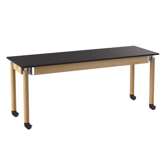 Picture of NPS® Signature Science Lab Table, Oak, 24 x 72, Chemical Resistant Top, Casters