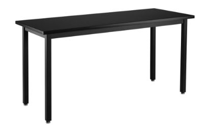 Picture of NPS® Steel Fixed Height Science Lab Table, 24 X 42 X 30, Chemical Resistant Top, Black