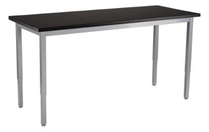 Picture of NPS® Steel Height Adjustable Science Lab Table, 24 X 42 , Phenolic Top, Grey