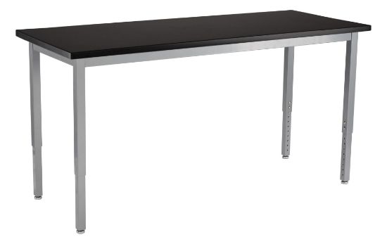 Picture of NPS® Steel Height Adjustable Science Lab Table, 30 X 60 , Phenolic Top, Grey