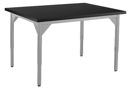 Picture of NPS® Steel Height Adjustable Science Lab Table, 36 X 60 , Phenolic Top, Grey