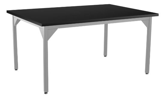 Picture of NPS® Steel Fixed Height Science Lab Table, 42 X 42 X 30, Chemical Resistant Top, Grey