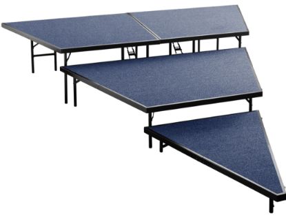 Picture of NPS® 3 Level Stage Pie Set 36" Width, Blue Carpet