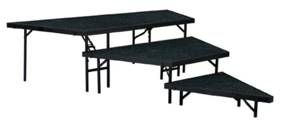 Picture of NPS® 3 Level Stage Pie Set 36" Width, Black Carpet