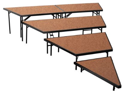 Picture of NPS® 4-Tier Seated Riser Stage Pie Section, Hardboard (36" Deep Tiers)