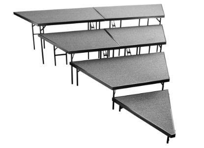 Picture of NPS® 4-Tier Seated Riser Stage Pie Section, Grey Carpet (48" Deep Tiers)